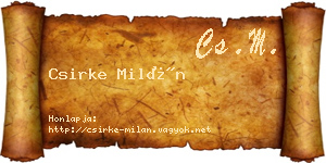 Csirke Milán névjegykártya