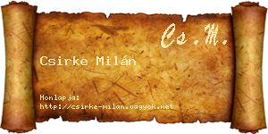 Csirke Milán névjegykártya