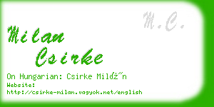 milan csirke business card